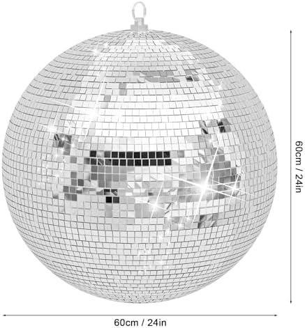 24 inch Large Disco Ball, Hanging Mirror Ball Decoration for Parties, Disco Balls Decor for Weddings, Events, Home Celebrations, Christmas Decorations - Image 2