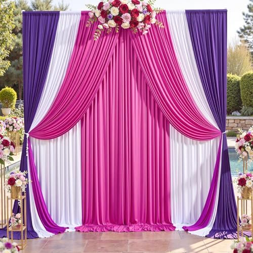 10x12 ft Deep Purple Backdrop Curtains for Weddings, Birthdays and Photos - Image 4