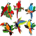 Large Tropical Birds Honeycomb Cutouts - 9x7.7 Inch, Rainforest Decorations by KatchOn