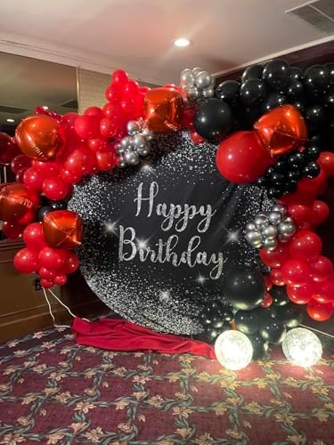 12PCS Metallic Red Round Foil Balloons 22" 15" 10" Large Chrome Red Balloon - Image 5