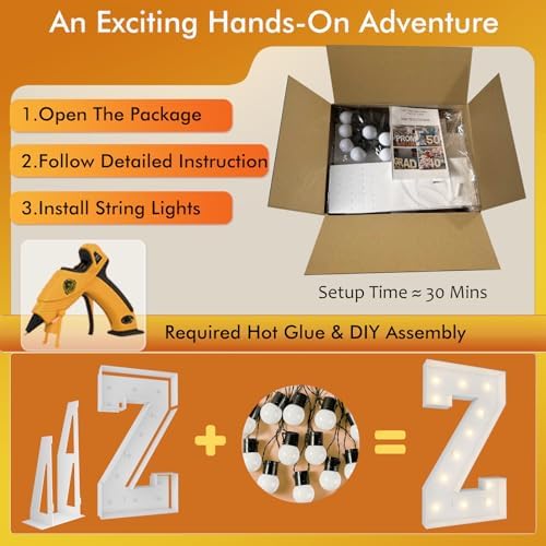 4FT Marquee Letters, Large Light Up Letters Z for Party Decor - Image 2