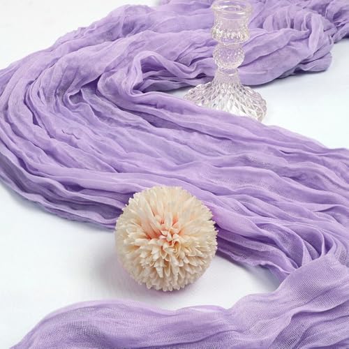 6 Pack 10Ft Lavender Purple Cheesecloth Table Runner 23 x 120 Inch - Image 3