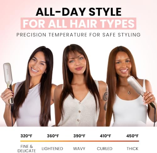 ELLA BELLA® Titanium Flat Iron Hair Straightener Large with Infrared - Image 5