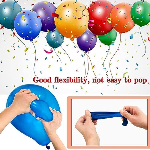68Pcs Blue and White Balloons Kit 12 Inch, Blue Confetti Balloons Light Blue Baby Blue Pearl White Party Balloons with Ribbons for Birthday, Wedding, Baby Shower, Graduation Decorations - Image 3