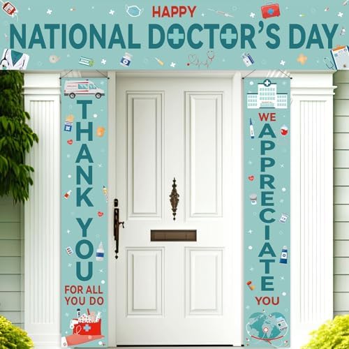 Smoothnovelty 3 Pcs Green Doctors Day Banner by SmoothNovelty