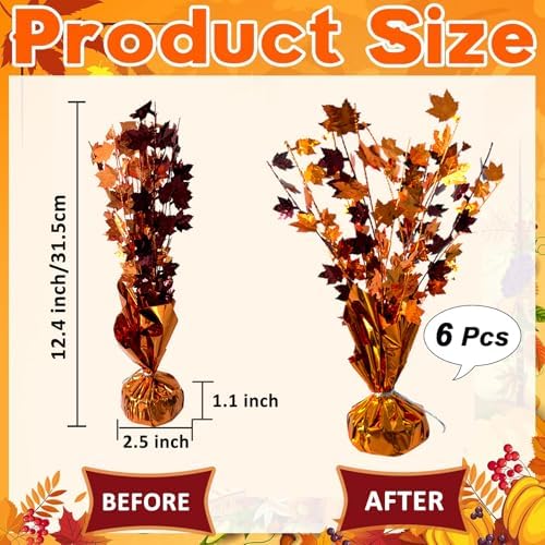 FUBININA Fall Maple Leaves Table Centerpiece Thanksgiving Party Decoration - Image 4