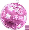 Pink Disco Ball, 16 inch Large Hanging Mirror Ball for Party Decorations, Disco Balls for Wedding, Events, Home Decor, Christmas Party, Dance Floor and Celebrations by nawoefii