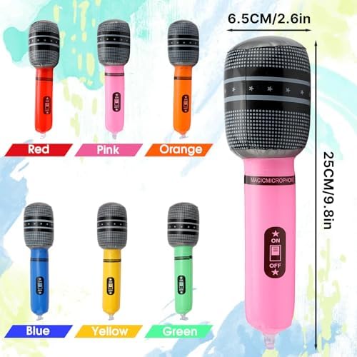 48 Pcs Inflatable Microphones with Pump, Party Props - Image 2