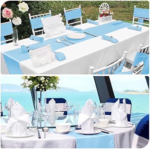 12 Pack Light Blue Satin Table Runner 12 x 108 Inch Long Premium Table Runners for Wedding Party Events Decoration, Birthday Parties, Banquets Decorations, Graduations, Engagements - Image 5