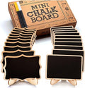 Mini Chalkboard Signs, 20 Pack Framed Small Chalk Board Food Labels with Easel Stand for Party Buffet or Wedding Celebration, Wooden Blackboard as Place Cards for Table Setting or Numbers by OleOletOy