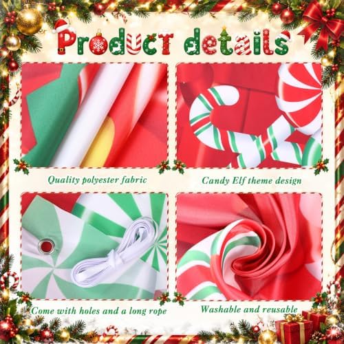 Peryiter 3 Pcs Christmas Door Decorations Holiday Gift Boxes Porch Banner - Image 3