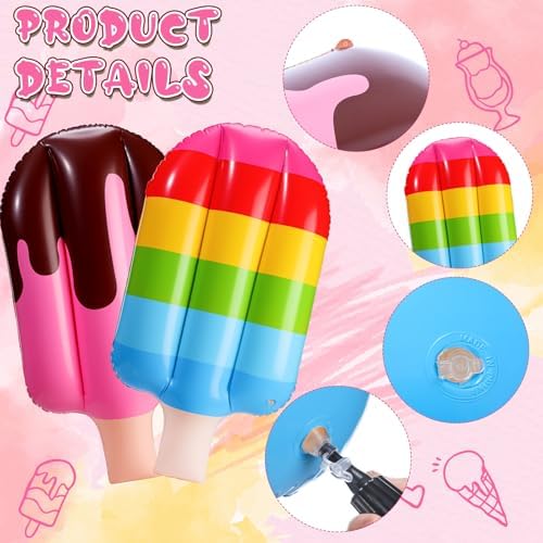 JellyArch 4 Pcs Inflatable Popsicle Party Decorations Summer Pool Luau - Image 4