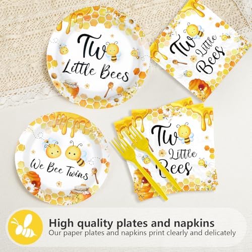 96Pcs Bee Twins Baby Shower Party Decorations, Serves 24 - Image 6