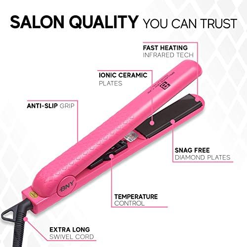 Brilliance New York - 1.25 Inch Diamond Ceramic Flat Iron - Frizz-Free and Anti-Static Ionic Plates - Dual Voltage Flat Iron for Travel - Image 3