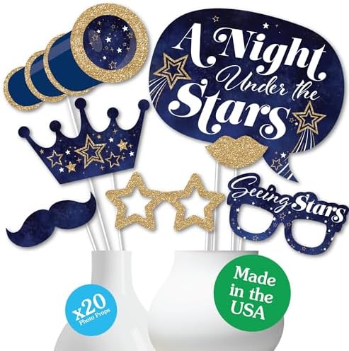 Starry Skies - Under The Stars Photo Booth Prop Kit, DIY Props - 20pc by BigDotofHappiness