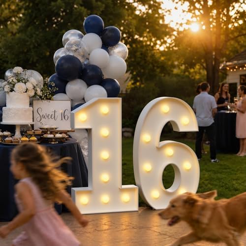 Imprsv Marquee Numbers 3FT Large Light Up Numbers 30 Birthday Decorations - Image 5