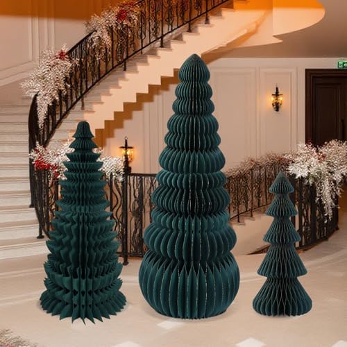 3 Pcs Large Honeycomb Christmas Tree,Classic,Green - Image 4