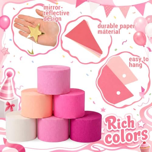 Frienda 14 Pcs Pink Party Decorations Set for Fancy Birthday Party - Image 3