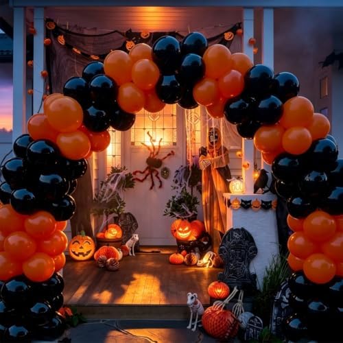 Halloween Balloons Black and Orange Balloons 50Pcs 12 Inch - Image 5