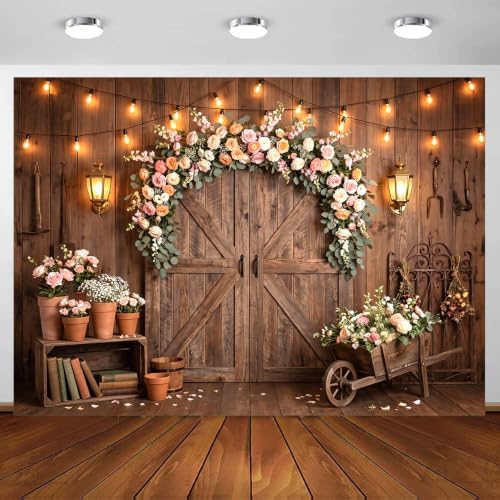 Western Backdrop Wild West Vintage Wooden Rustic Wooden House Barn Photography Background for Kids Boy Children Boy Baby Birthday Banner Photo Booth 9X6 FT by Viajar