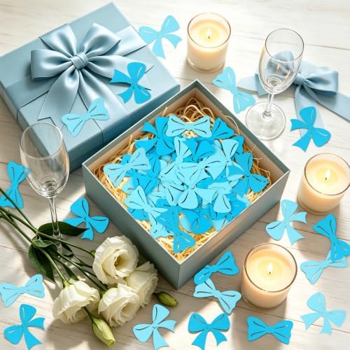 200Pcs Double-sided Blue Bows Confetti Bow Bowknot Table Decorations - Image 5