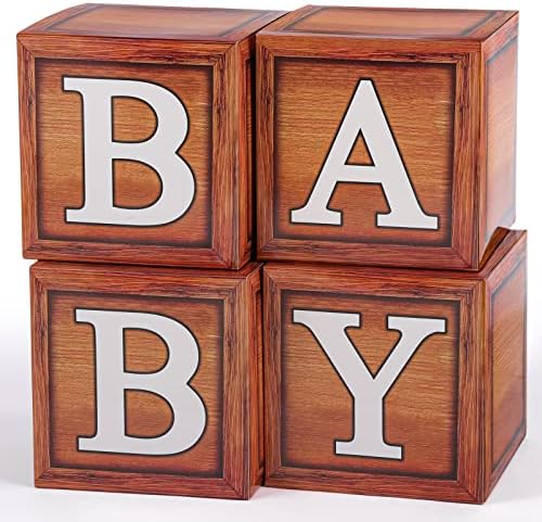 Voircoloria Baby Balloon Boxes with Letters, Wood, 4 Pack - Image 7