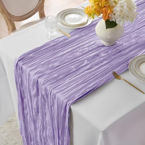 6 Pack Lilac Cheesecloth Table Runner 35"×120" Gauze Fabric Table Runner - Image 4