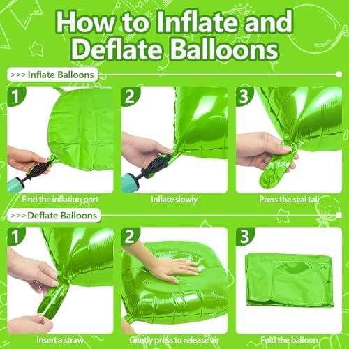 NISOCY 25PCS Metallic Neon Light Green Square Foil Balloons Wall Backdrop - Image 3