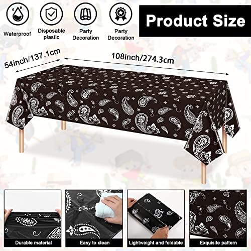 Tegeme 123 Pcs Western Cowboy Party Tableware Set for 30 Guests, Black - Image 2