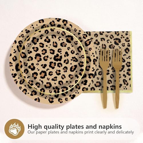 Grencian 96 Pcs Cheetah Print Birthday Decorations, Serves 24 - Image 2