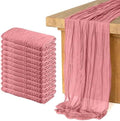 12 Pack Cheesecloth Table Runner, Runner Gauze Boho Wedding Decor Romantic Table Runner for Wedding Birthday Party(35" x 118")(Pink) by Home