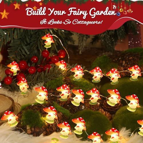 Coquimbo Mushroom Lights Room Cottagecore Decor: Gifts for Teen Girls Boys Kids, 10FT 30LED Fairy Lights Battery Operated Cute Mushroom Lamp Decorations for Birthday Christmas Party Wedding Home - Image 3