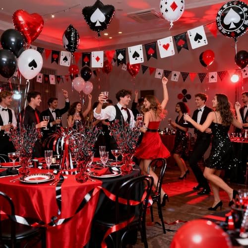 2 Pack Metallic Foil Spray Graduation Decorations Centerpiece Stars for Wedding, Birthday, Anniversary, Christmas Table Decor, Holiday Festival Baby Shower Mantle Party Red and Black - Image 7