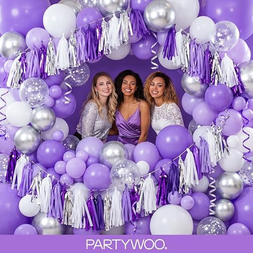PartyWoo Purple Balloons 140pcs Different Sizes of 18 12 10 5 Inch - Image 5