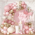 Dusty Pink Balloon Garland Arch Kit Double Stuffed Pink Gold Balloon by Froova