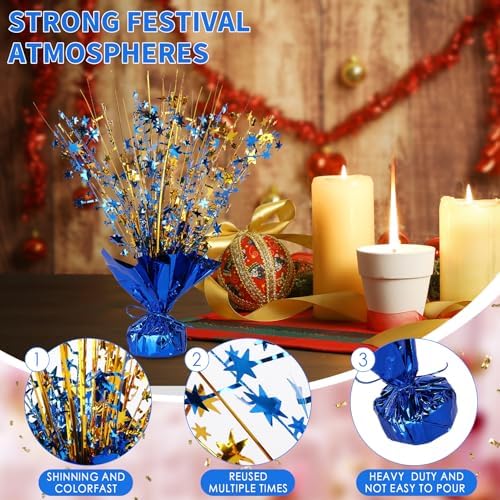 6 Pack Star Table Centerpieces for Party, Birthday Table Decorations for Kids Adults, Party Centerpieces for Tables for Wedding Baby Shower Graduation Holiday Event (Blue Glod) - Image 3