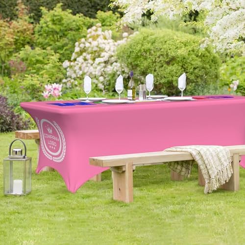 Custom Table Cloth with Business Logo Add Your Text Picture Name Logo Personalized Table Cloth Customized Tablecloths for Business Decor Birthday Party Wedding Decor - 8 FT - Image 7