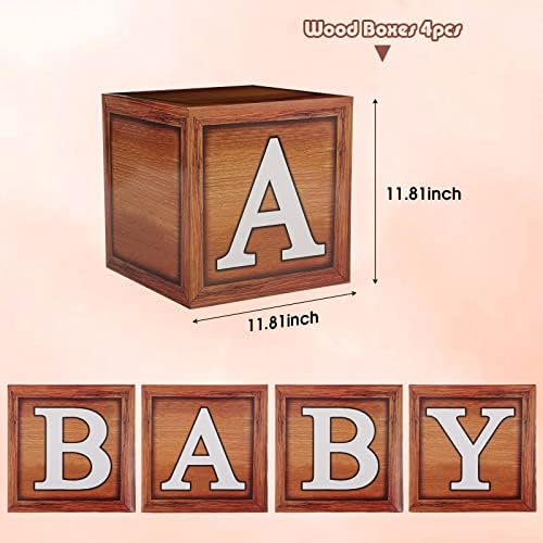 Voircoloria Baby Balloon Boxes with Letters, Wood, 4 Pack - Image 2