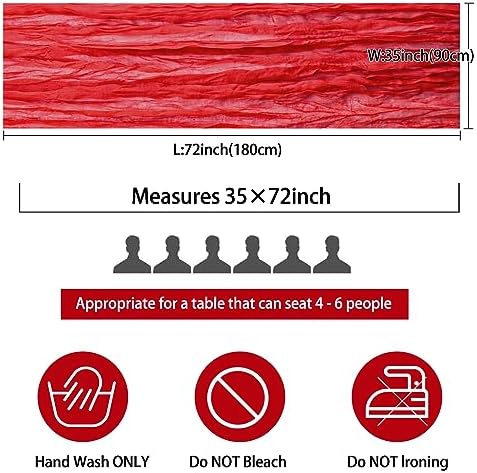 35x72 Inch Red Cheesecloth Table Runner Christmas Valentine Wedding Decor - Image 2
