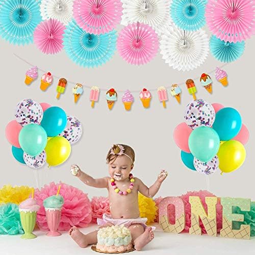 BEISHIDA Honeycomb Round Paper Fans Blue Pink Hanging Party Decoration - Image 5