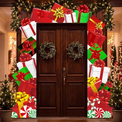 Peryiter 3 Pcs Christmas Door Decorations Holiday Gift Boxes Porch Banner by Peryiter