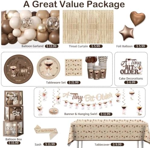 cocomigo Tiny Bit Older Espresso Martini Birthday Decorations, All-in-1 Set - Image 3