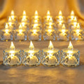 Flameless Candles, Bule, Battery Operated, 24 Count, LED Crystal Tealight Candles for Wedding, Christmas, and Table Decorations by Unknown