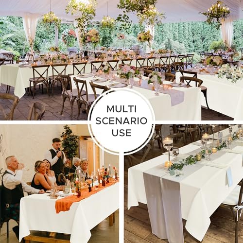 Fitable 8 Pack Ivory Tablecloths 70x108 Inch for 6 Ft Rectangle Tables - Image 5