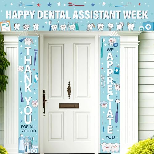 Smoothnovelty 3 Pcs Blue Dental Assistant Banner by SmoothNovelty