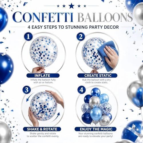 Blue Gold Balloon Column Kit Set of 2 for Floor&Table Party Decor - Image 6