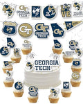 Georgia Tech Party Decorations Cupcake Toppers Graduation Party Decor 42 Pc by PartyKandyDecorGifts