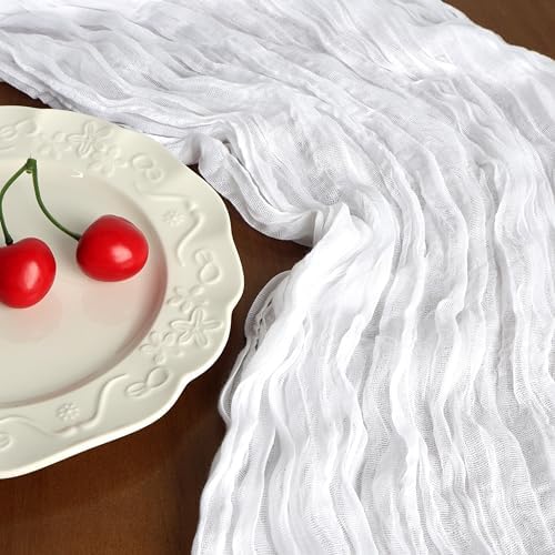 6 Pack 10Ft White Cheesecloth Table Runner 23 x 120 Inch - Image 5