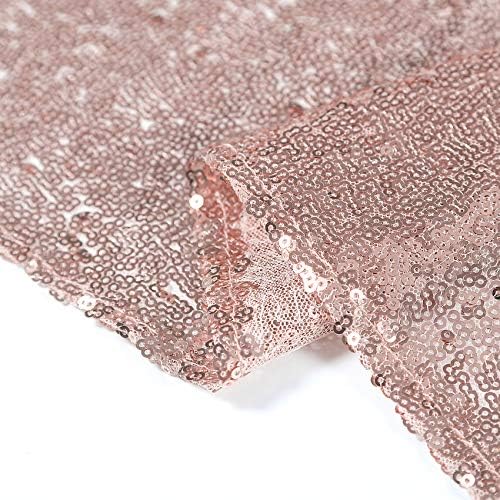 Pufogu 50" Round Rose Gold Sequin Tablecloth Glitter Rose Gold Table Cloths for Birthday Wedding Bridal Baby Shower Party Decorations - Image 6