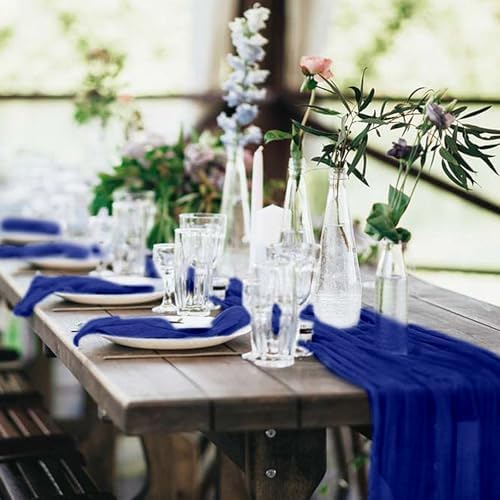 10 Pack Cheesecloth Table Runner 20 x 120 Inch, Royal Blue - Image 6